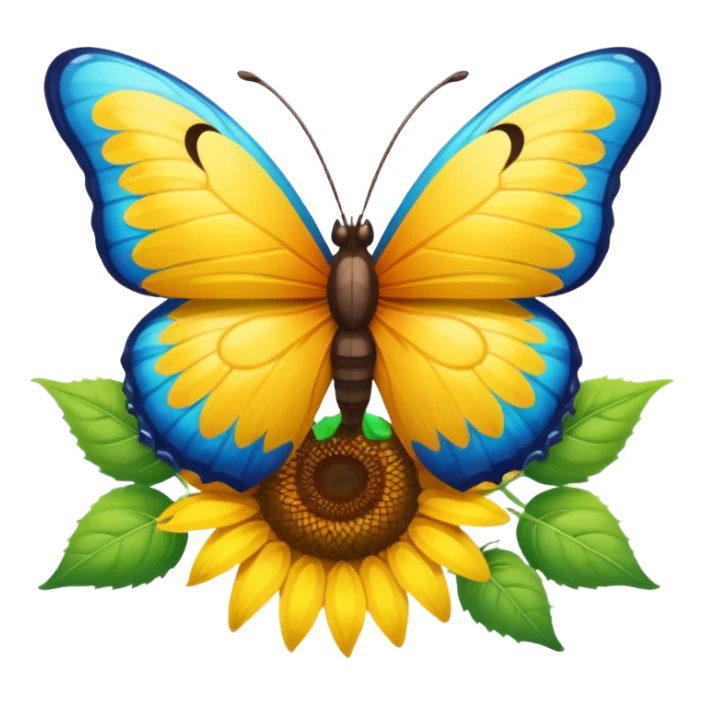 farfalla che ascolta la musica su un girasole  sticker