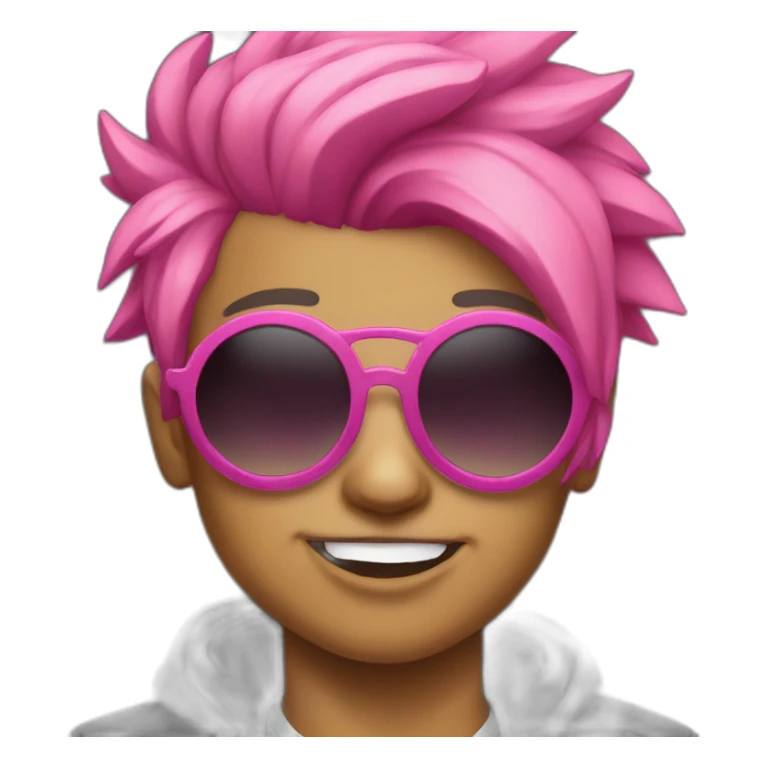 Raver with sunglasses and pink hair sticker
