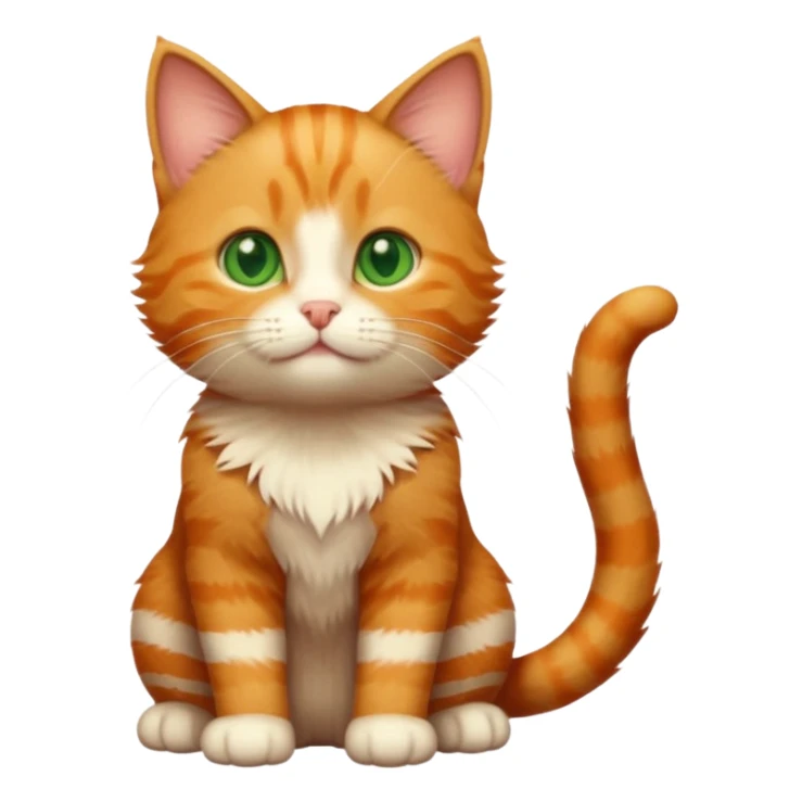 A high-resolution photo-realistic digital illustration of a ginger tabby cat kitten, chest upward sticker
