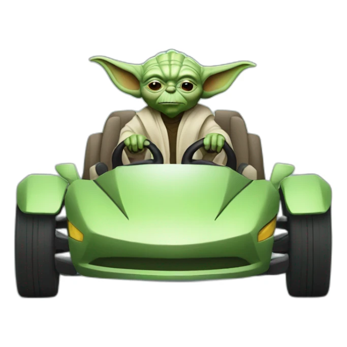 Master Yoda driving a car sticker