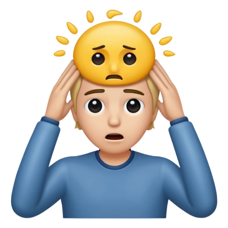 Shocked faint backwards with back of hand on forehead sticker