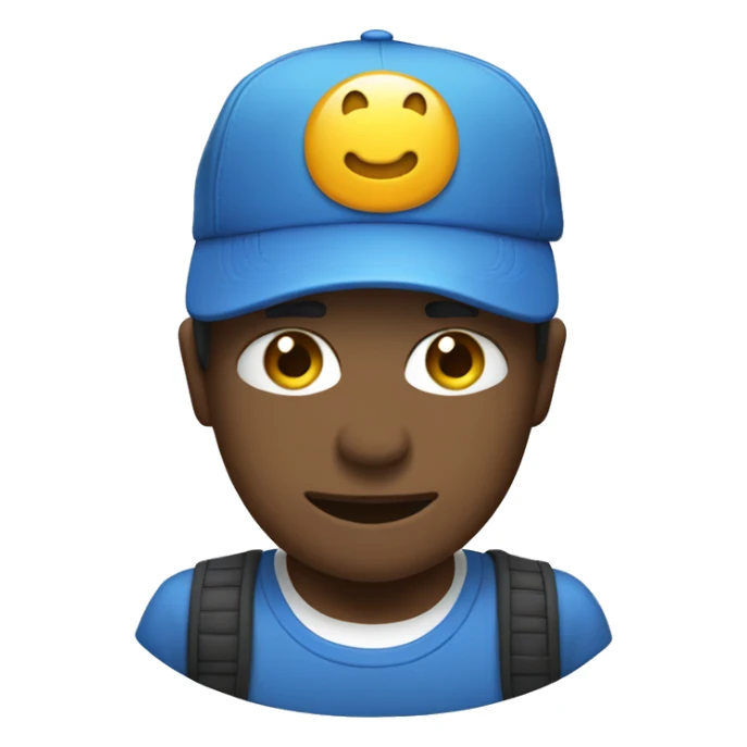 Persona levantando el pulgar arriba, con gorra color azul sticker