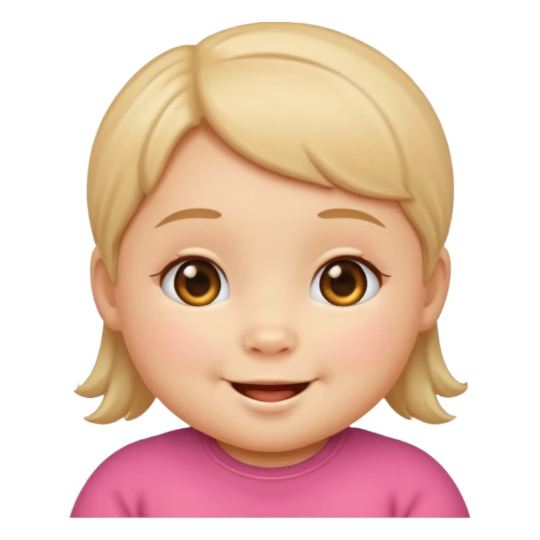 smiling baby face, cute, plump, round face, warm expression, suitable for emoji sticker sticker
