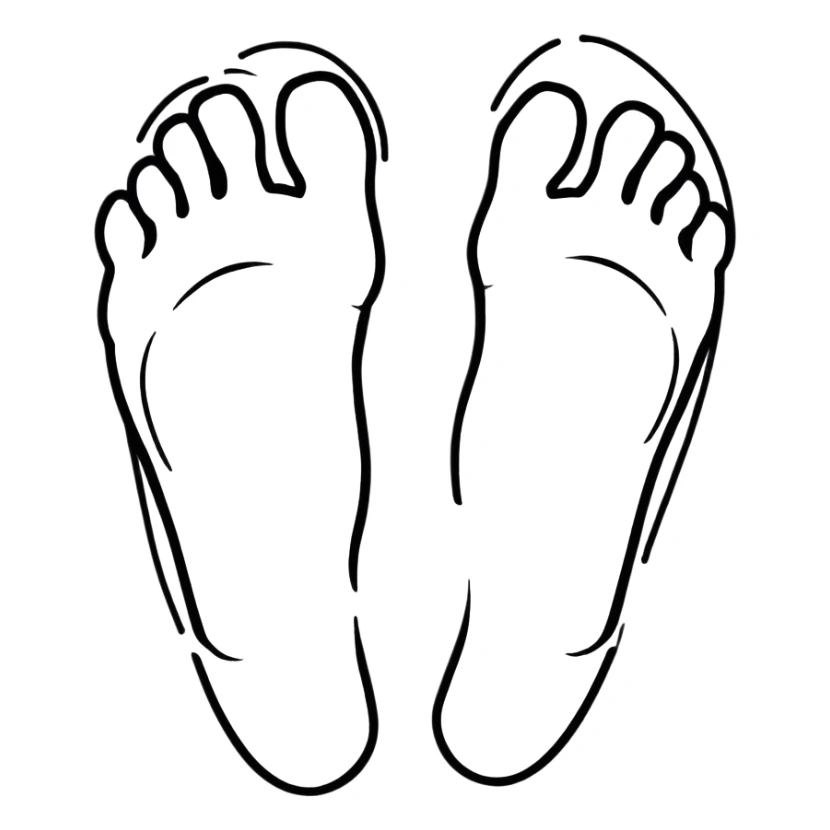 two human foot soles covered in white tree sap sticker