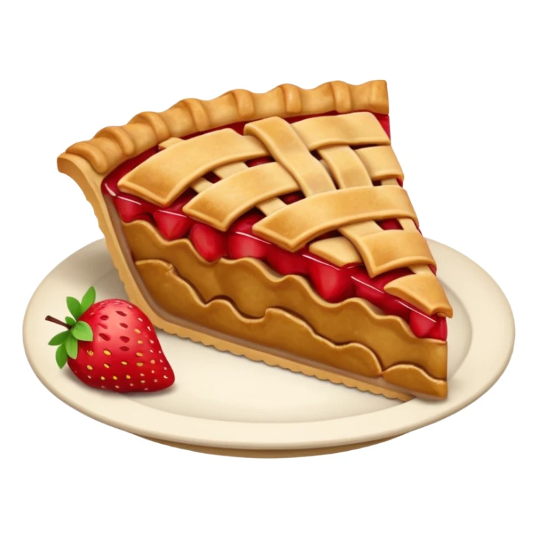Apple pie emoji with slice strawberry above the cake  sticker