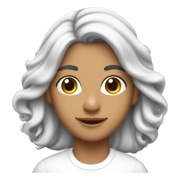 Blanca,con cabello largo,Ondulado y castaño sticker