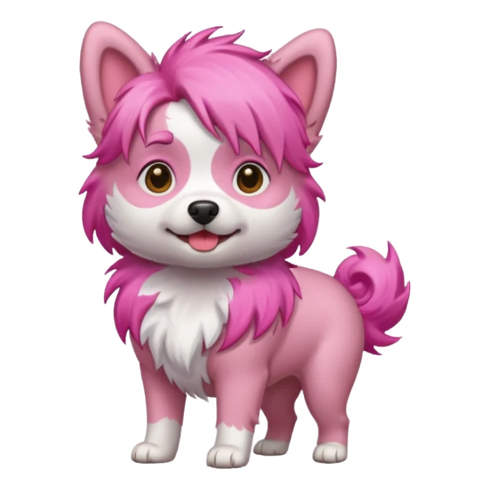 Dog with pink hair sticker