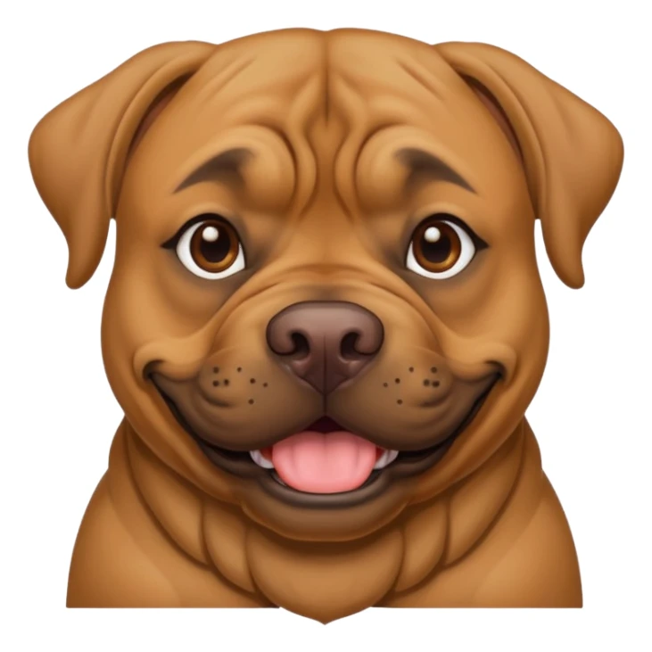 Large light brown bull mastiff with a sweet smile  sticker