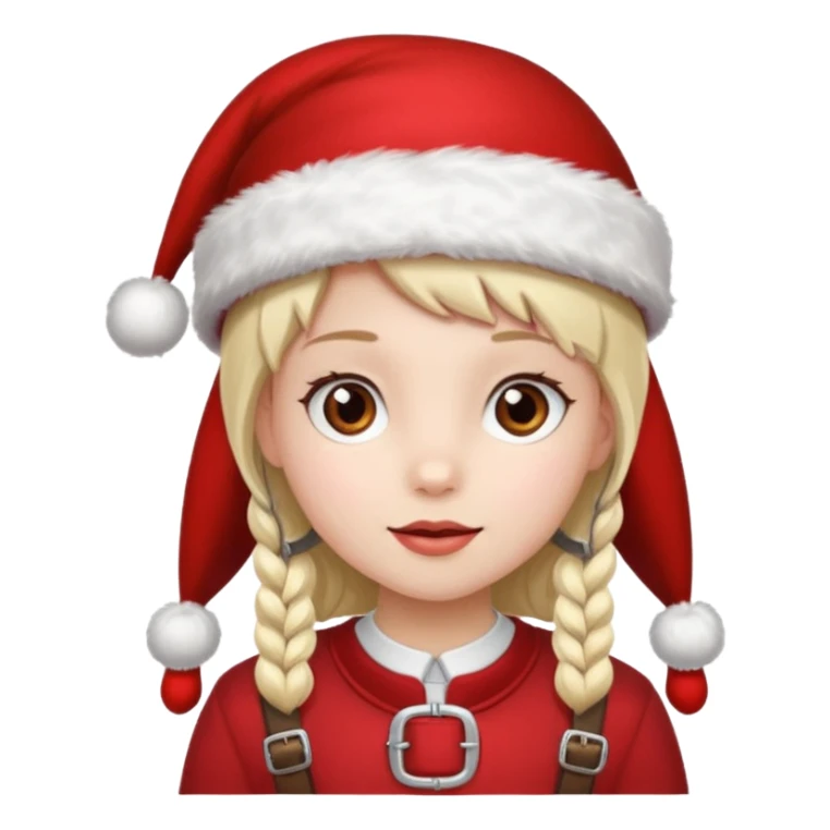 Girl in red Christmas hat with buckle accent.









































 sticker