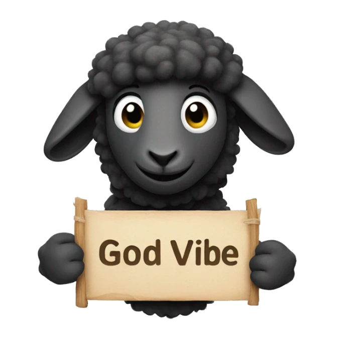 Black sheep holding  Good vibe sign sticker