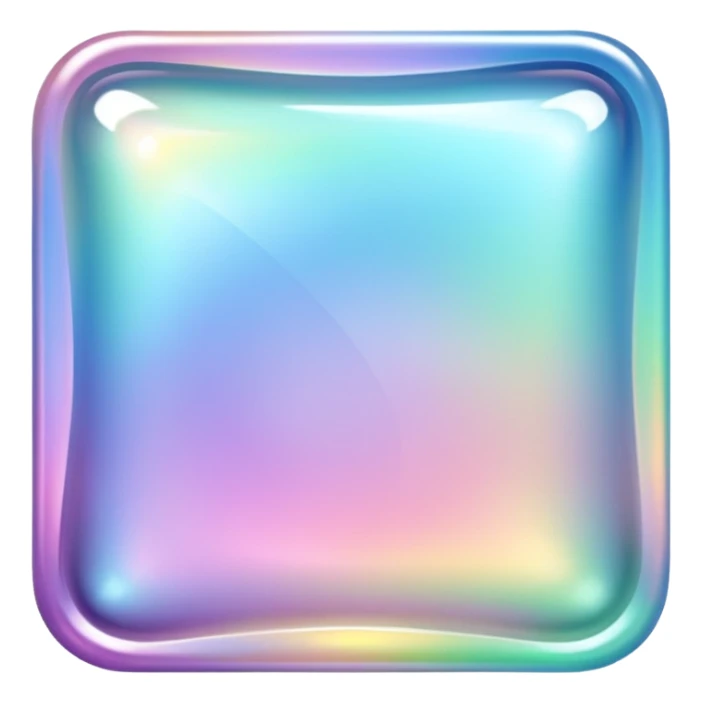 Sparkly glossy Pastel iridescent glass square sticker