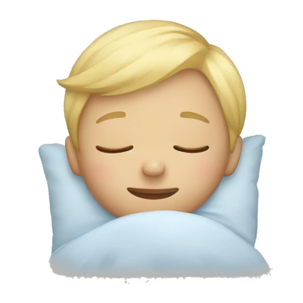 blonde hair kid sleeping sticker