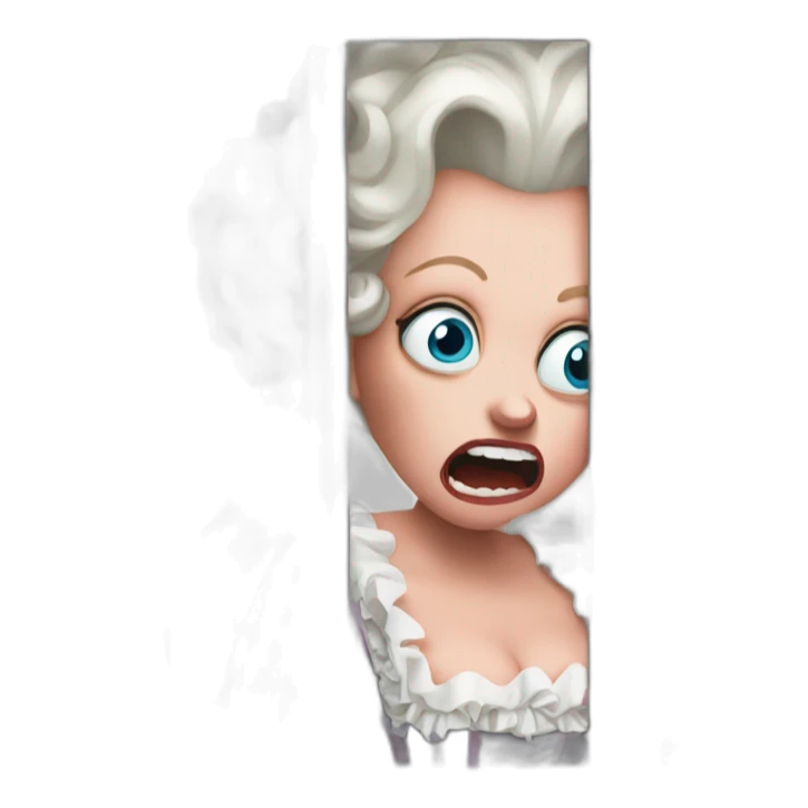 crazy eyes Marie Antoinette scream behind bars scary sticker