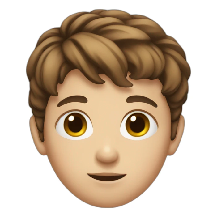 Big forheaded kid with short brown hair sticker