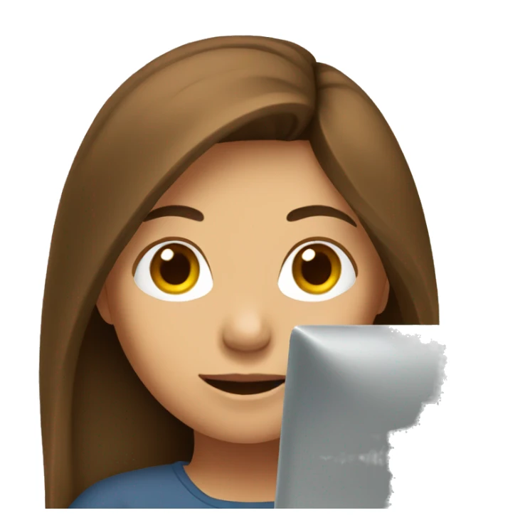 girl with brown hair on computer sticker