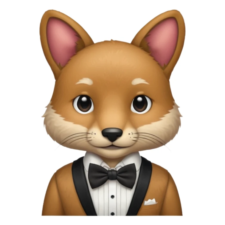 animal with bow tie and shirt sticker
