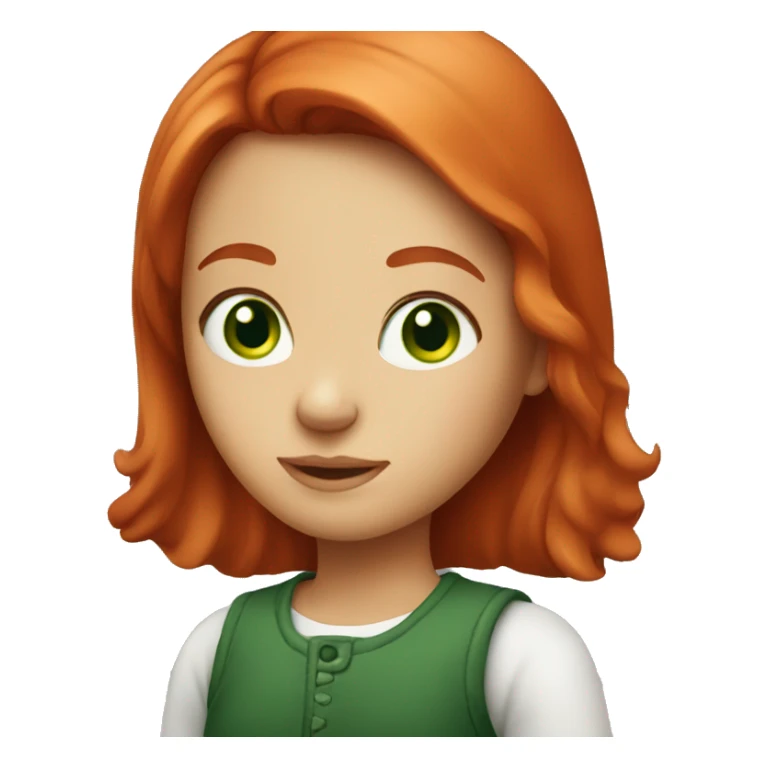 Red head girl with green eyes sticker