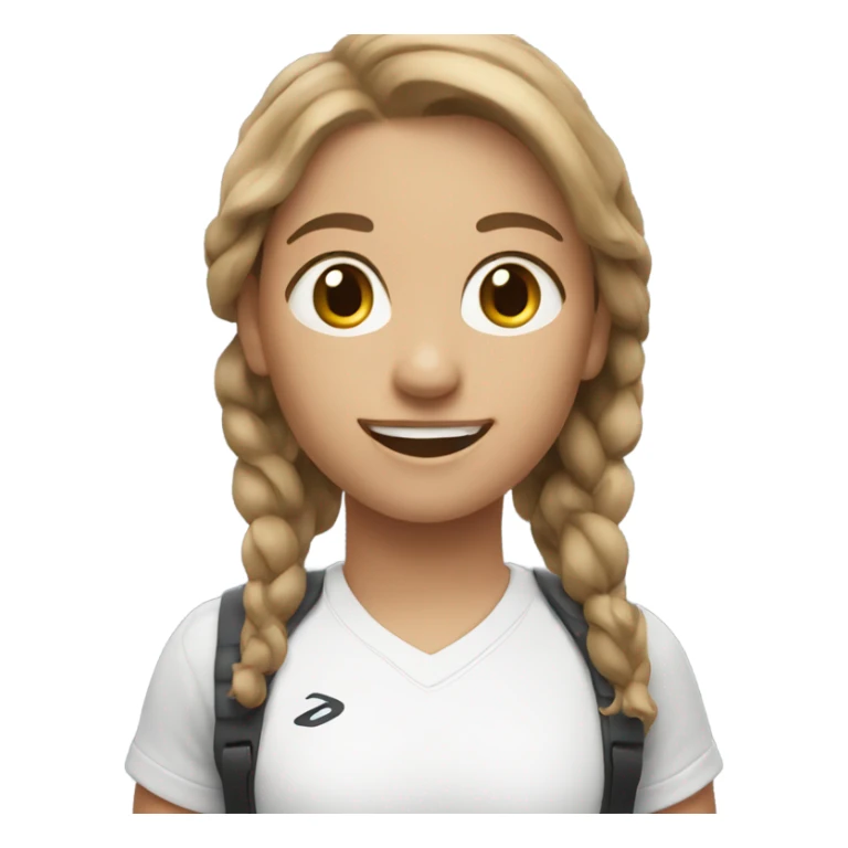 smiling girl in sportswear with light brown hair sticker