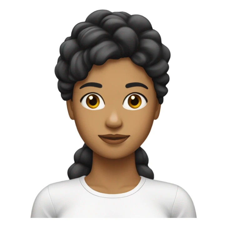 Chica blanca, cabello negro, pelo liso sticker