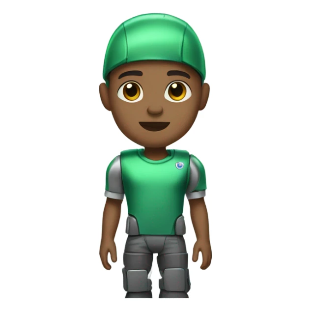 robot boy in green shirt Jalen hurts  sticker