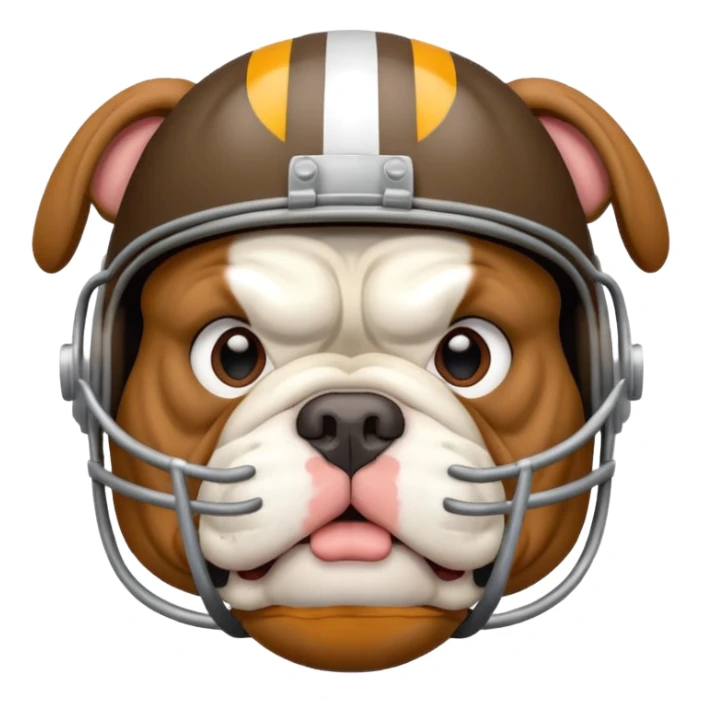 Bulldog wearing a football helmet  sticker