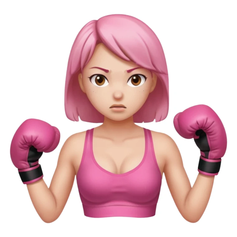 Girl boxing wear pink bra sticker