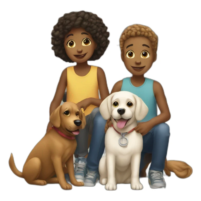 Children and dogs in the city sticker