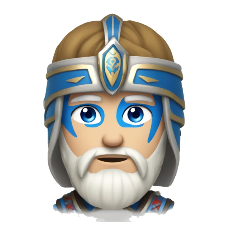 British white male with blue eyes wearing a Mongolian warrior outfit sticker