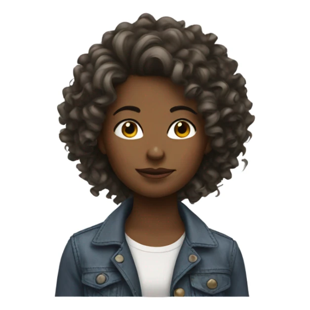 Girl with messy curls sticking up sticker