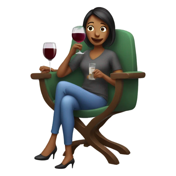 Mom drinking wine on chair sticker