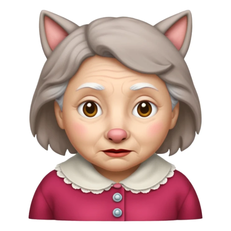 The big bad wolf put on Grandma's clothes and disguised itself as a human. sticker