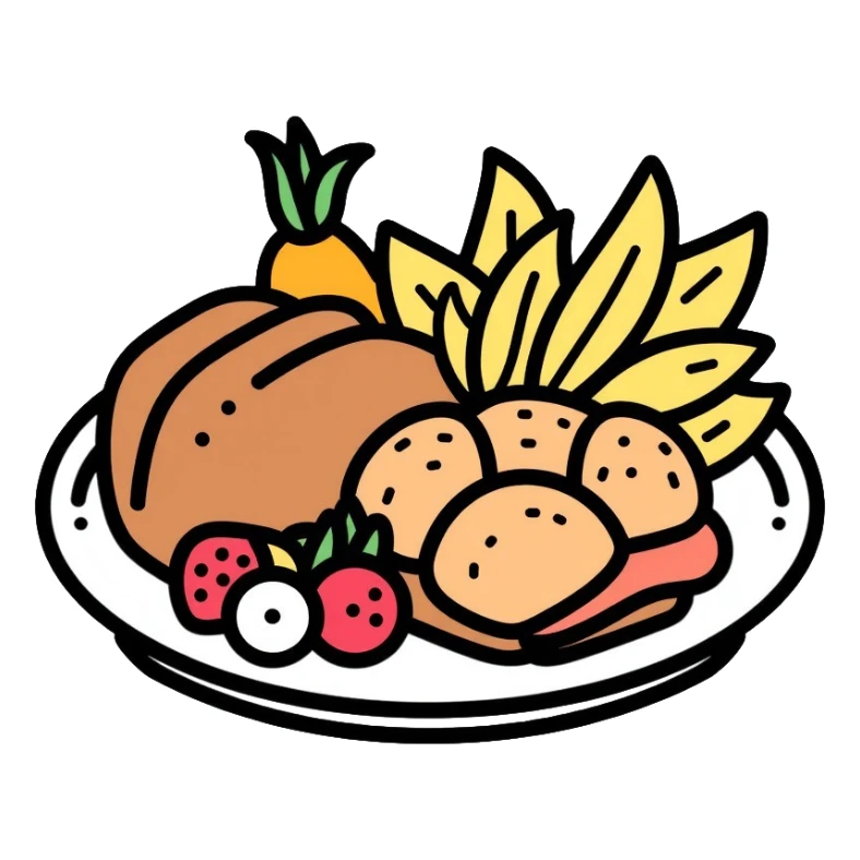 food plate with various foods sticker