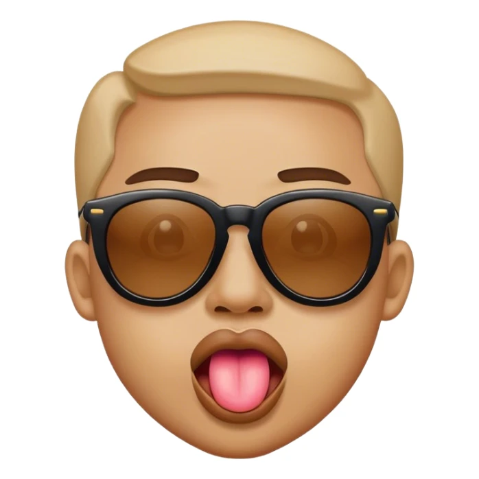 Unisex with sunglasses tongue out sticker