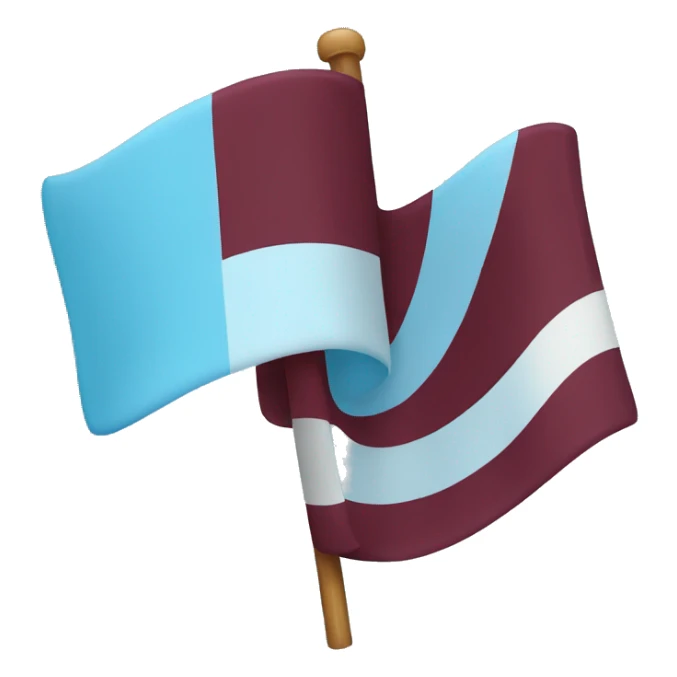 Make emoji of Maroon and sky blue half flag sticker