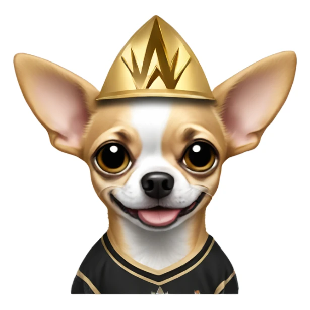 Chihuahua wearing Vegas golden knights shirt sticker