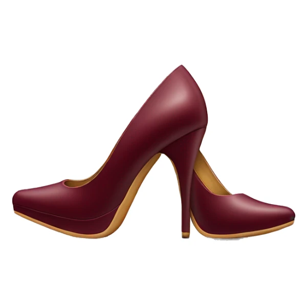 Realistic isolated pair of burgundy pointed toe high heel shoes sticker