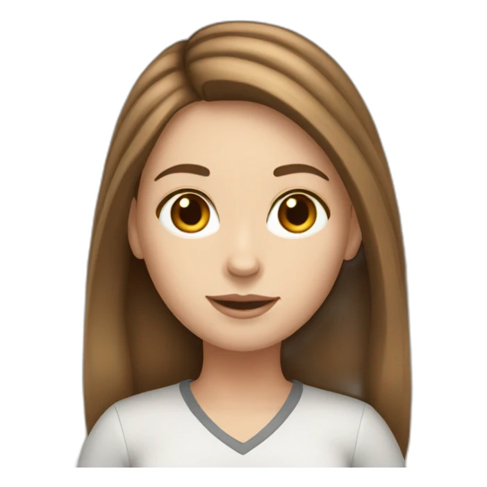 white girl brown hair with laptop sticker