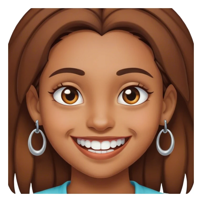 grinning brown girl with piercings sticker