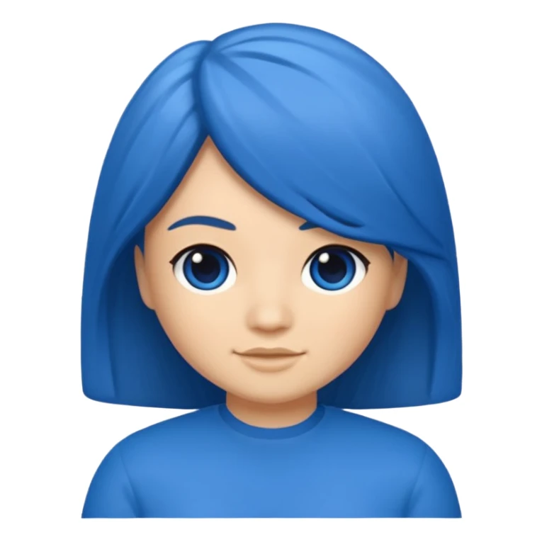 Memoji cabello azul grosera sticker