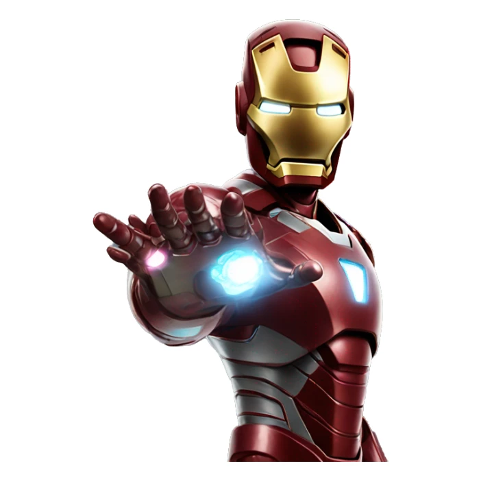 iron man with hologram from his hand sticker