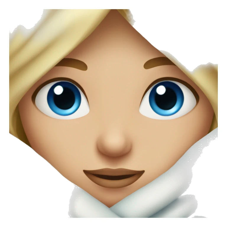 cozy blonde girl in a blanket. blue eyes long eyelashes sticker