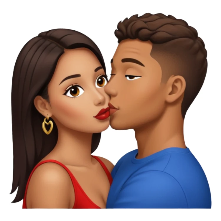 Tefi Valenzuela Peru Instagram Model kissing Josh King Madrid sticker
