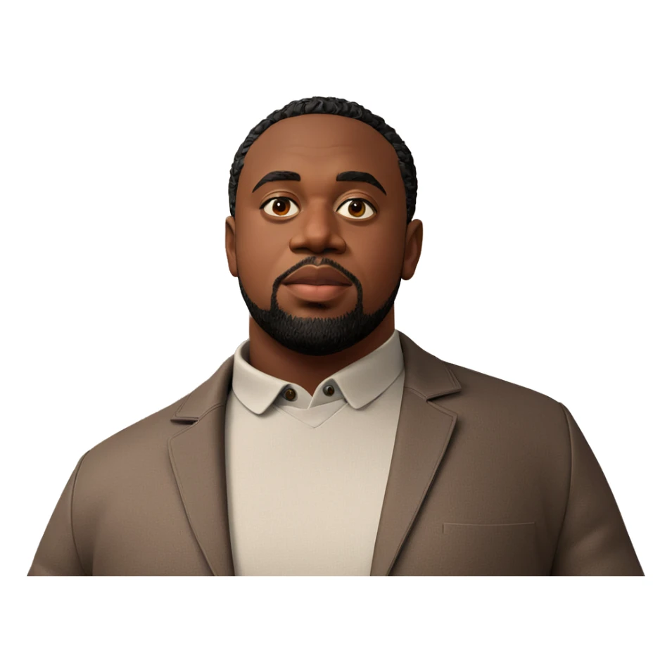 dark-skinned male in jacket sticker