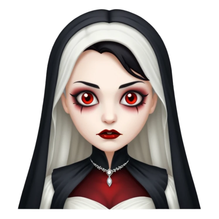 Vampire bride, tradition of vampire, Evil look. sticker