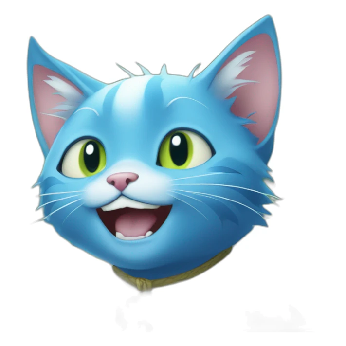 Happy blue cat fairy tail manga sticker
