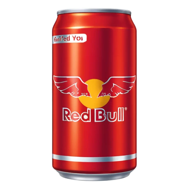 a red bull can that says girlfriend gives you wings sticker