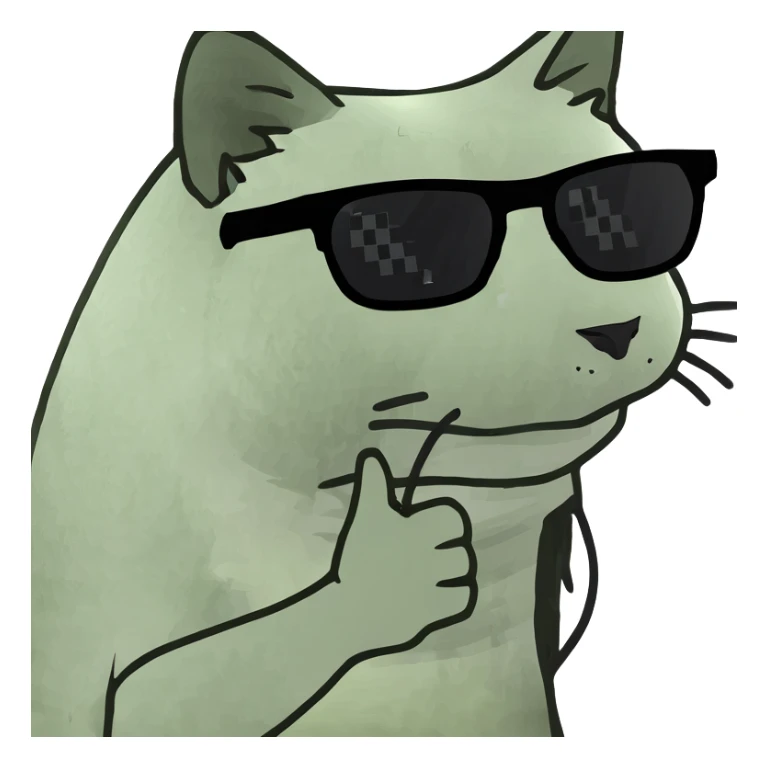 Cat with sunglasses sticker