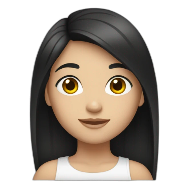 gril, black hair, caucasian sticker