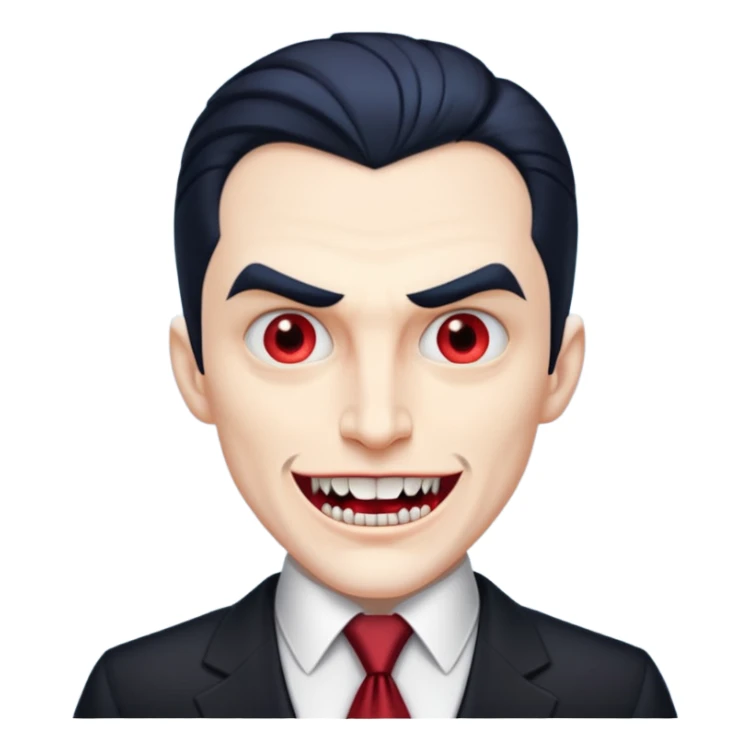 dracula, fang, with tie, business sticker