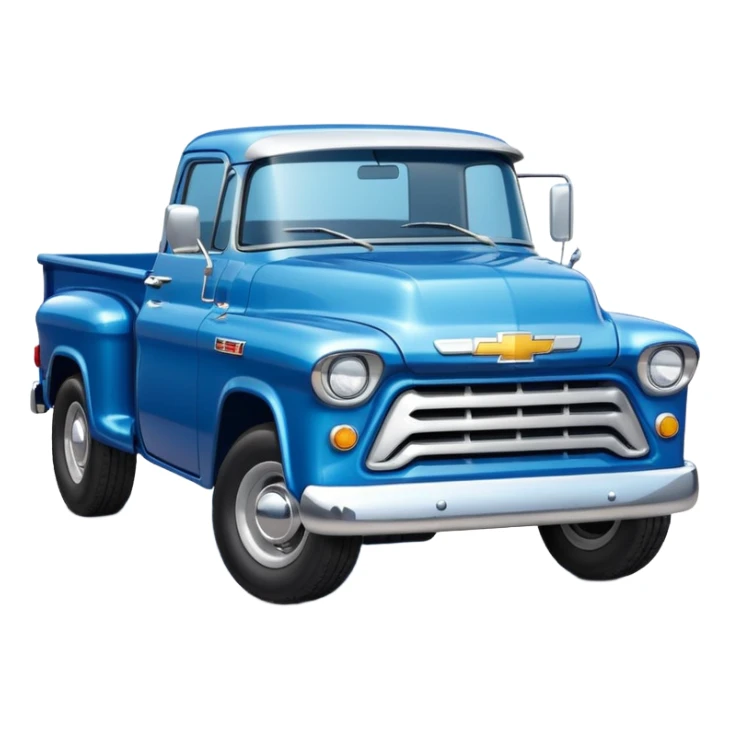 Chevy truck, blue color, playful style sticker